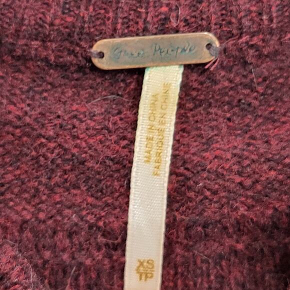 Free People - Military Moments Cardigan burgundy size XS - Picture 4 of 6